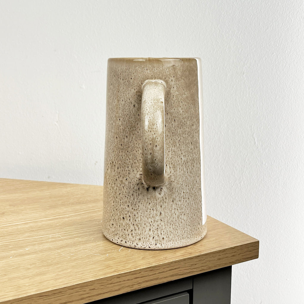 17cm Beige Reactive Glaze Jug / Utensil Pot - Ceramic