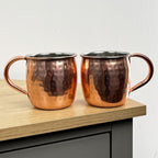 Set of 2 x 450ml Copper Coloured Moscow Mule Stainless Steel Mugs