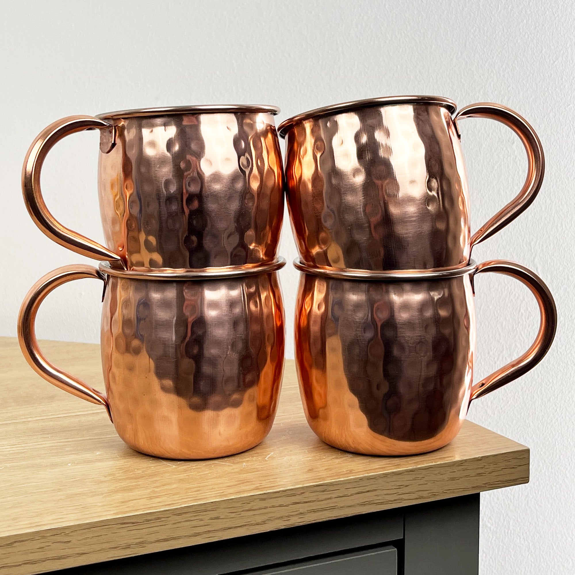Set of 4 x 450ml Copper Coloured Moscow Mule Stainless Steel Mugs