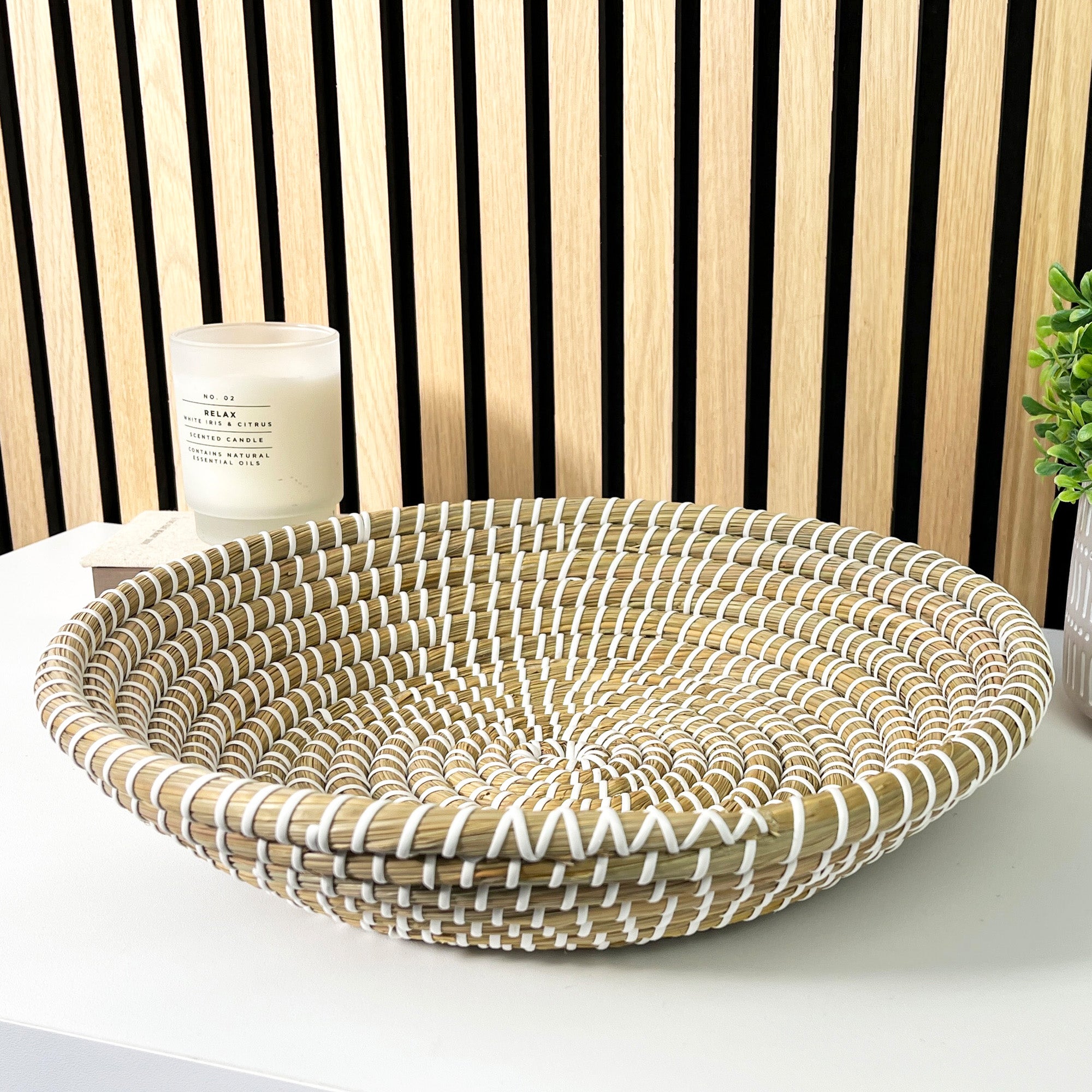 35.5cm Woven Decorative Bowl - Kans Grass