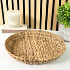 29cm Shallow Woven Water Hyacinth Decorative Bowl