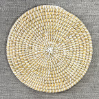 2 x 36cm Woven Kans Grass Round Place Mats Table Settings