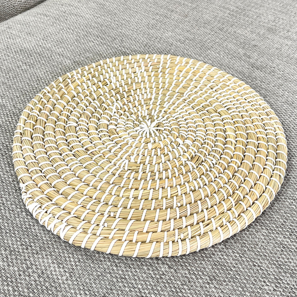 2 x 36cm Woven Kans Grass Round Place Mats Table Settings