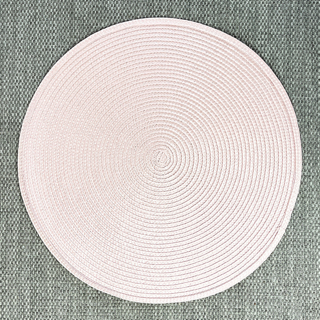 8 x 38cm Pink Round Place Mats Table Settings - Woven Fabric