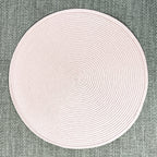 8 x 38cm Pink Round Place Mats Table Settings - Woven Fabric