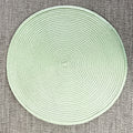 6 x 38cm Green Round Place Mats Table Settings - Woven Fabric