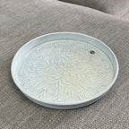 32.5cm Floral Pattern Decorative Metal Tray – Light Blue