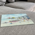 40cm Glass Worktop Saver / Chopping Board – Nautical Beach Hut design