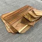 Set of 4 Wooden Placemats and Square Coasters - Acacia Wood