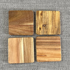 Set of Square Wooden Coasters - Acacia Wood