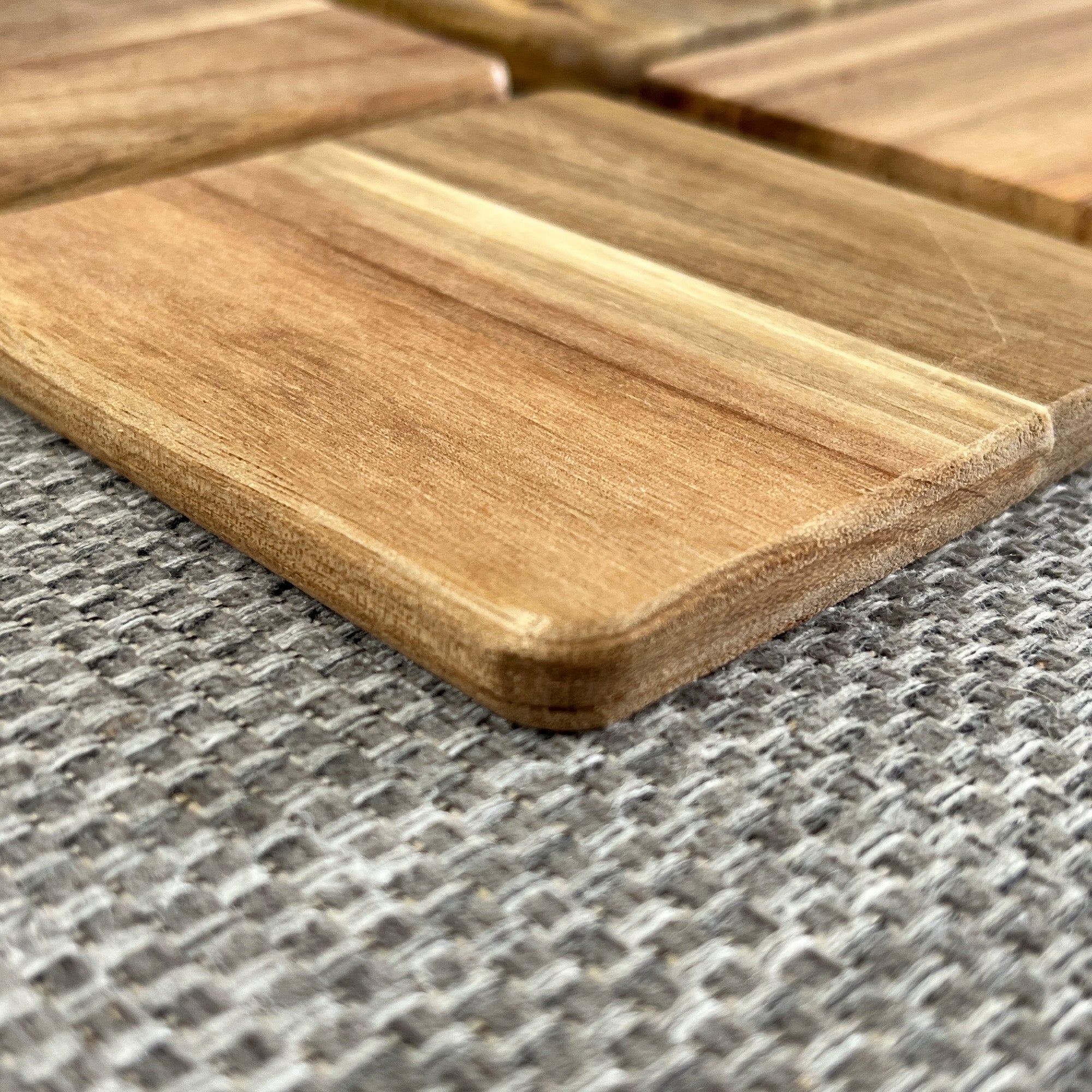 Set of Square Wooden Coasters - Acacia Wood