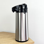 1.8 Litre Insulated Pump Action Airport Flask Drinks Dispenser – Stainless Steel