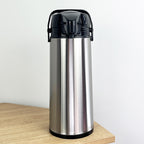 1.8 Litre Insulated Pump Action Airport Flask Drinks Dispenser – Stainless Steel