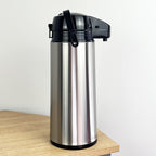 1.8 Litre Insulated Pump Action Airport Flask Drinks Dispenser – Stainless Steel