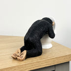 16.5cm Drunk Monkey Being Sick in Toilet Ornament - Resin