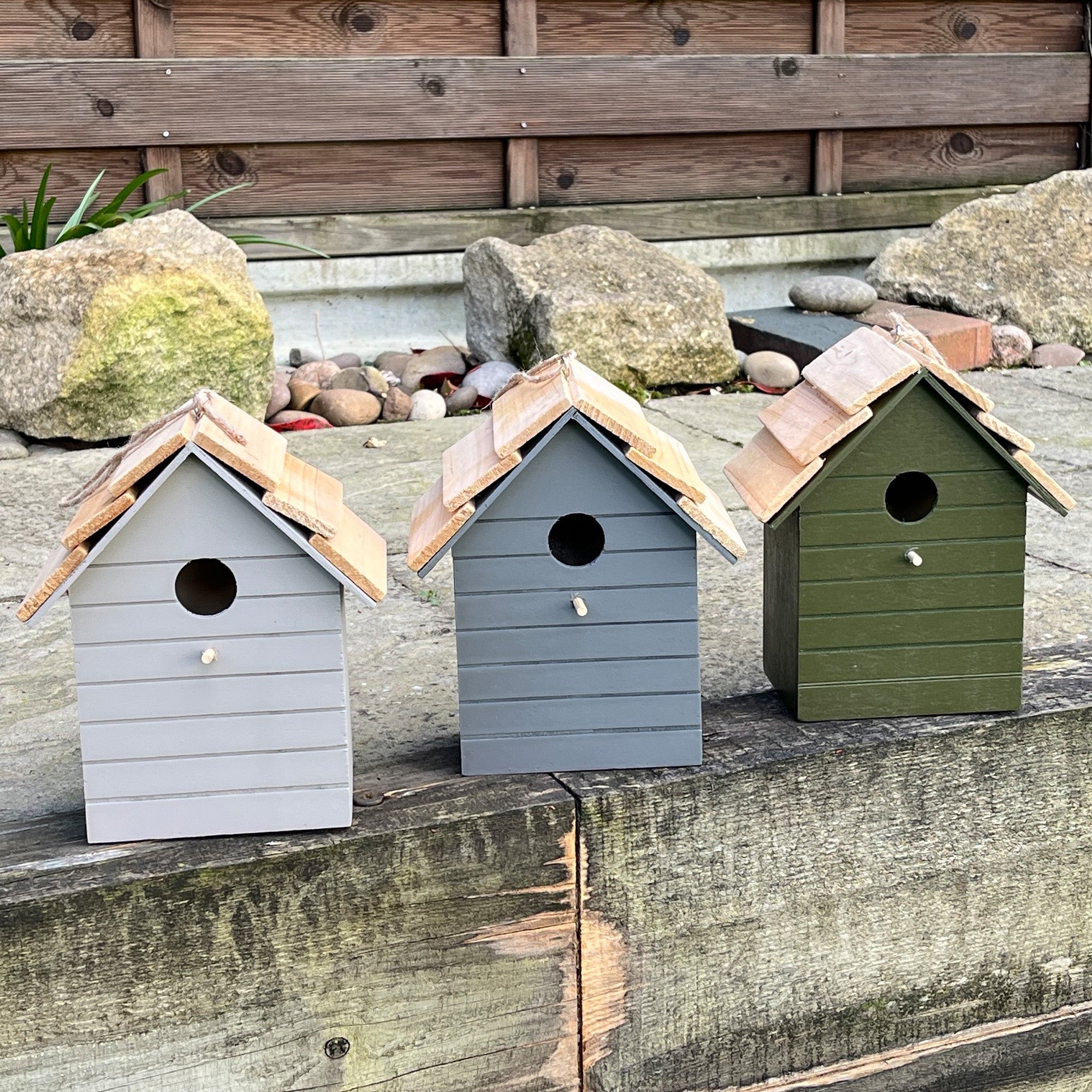 20.5cm Green Wooden Birdhouse for the Garden