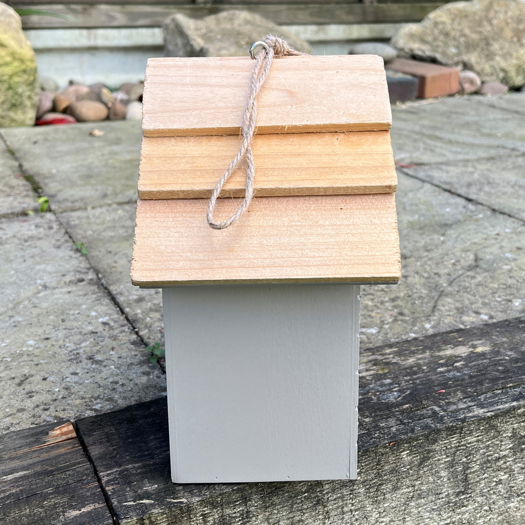 20.5cm Light Grey Wooden Birdhouse for the Garden