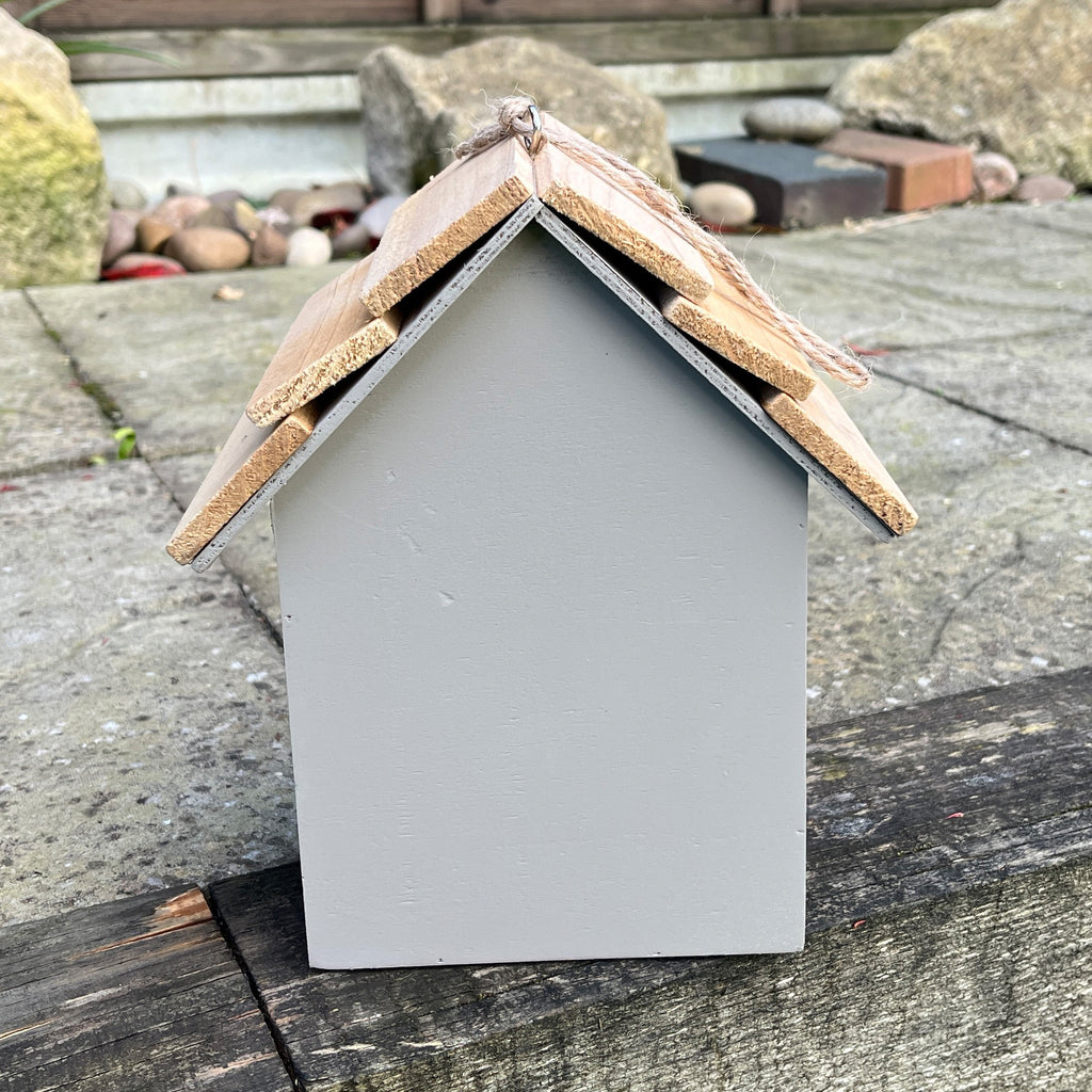 20.5cm Light Grey Wooden Birdhouse for the Garden