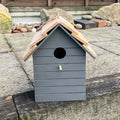 20.5cm Dark Grey Wooden Birdhouse for the Garden