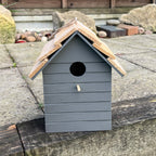 20.5cm Dark Grey Wooden Birdhouse for the Garden