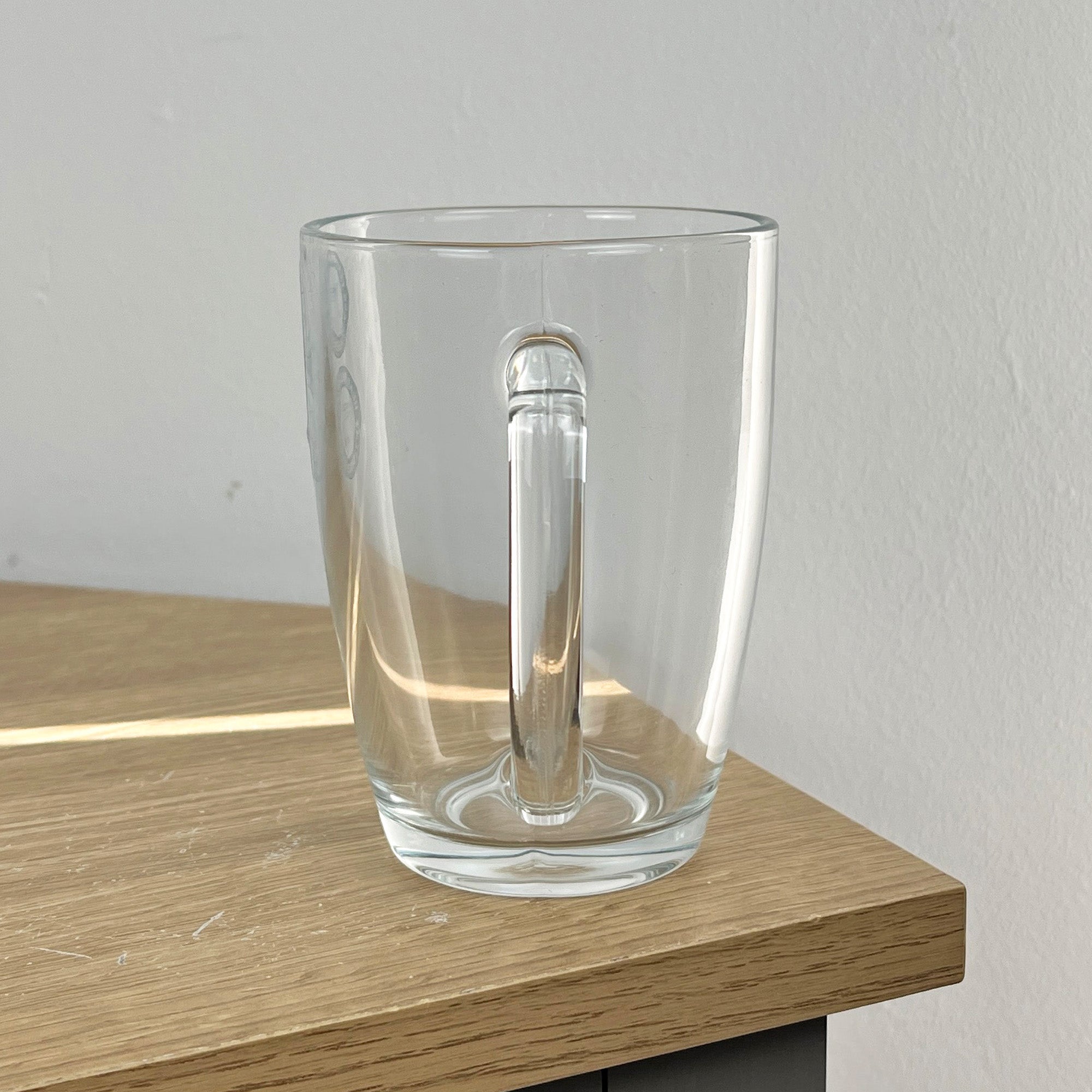 Set of 4 x 350ml Mugs with Handles – Tempered Heat Resistant Glass