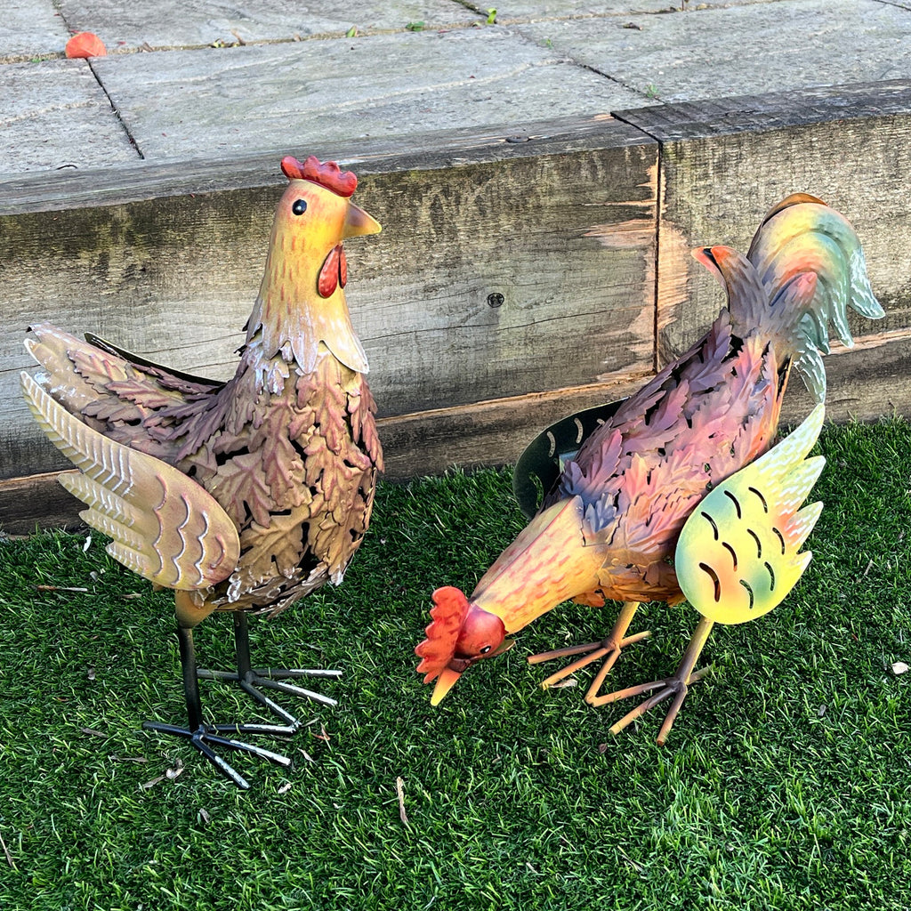 35cm Chicken Metal Garden Ornament