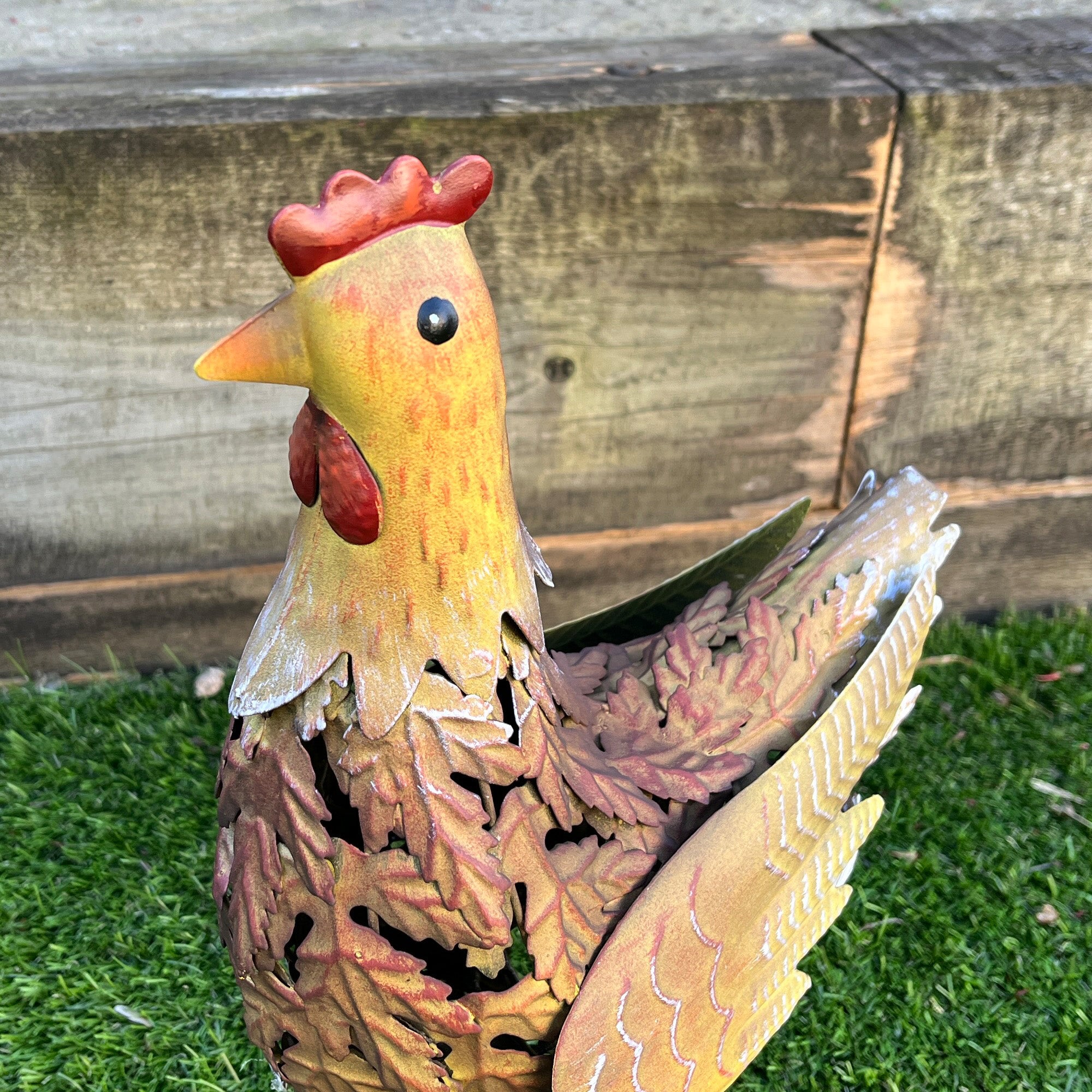 35cm Chicken Metal Garden Ornament