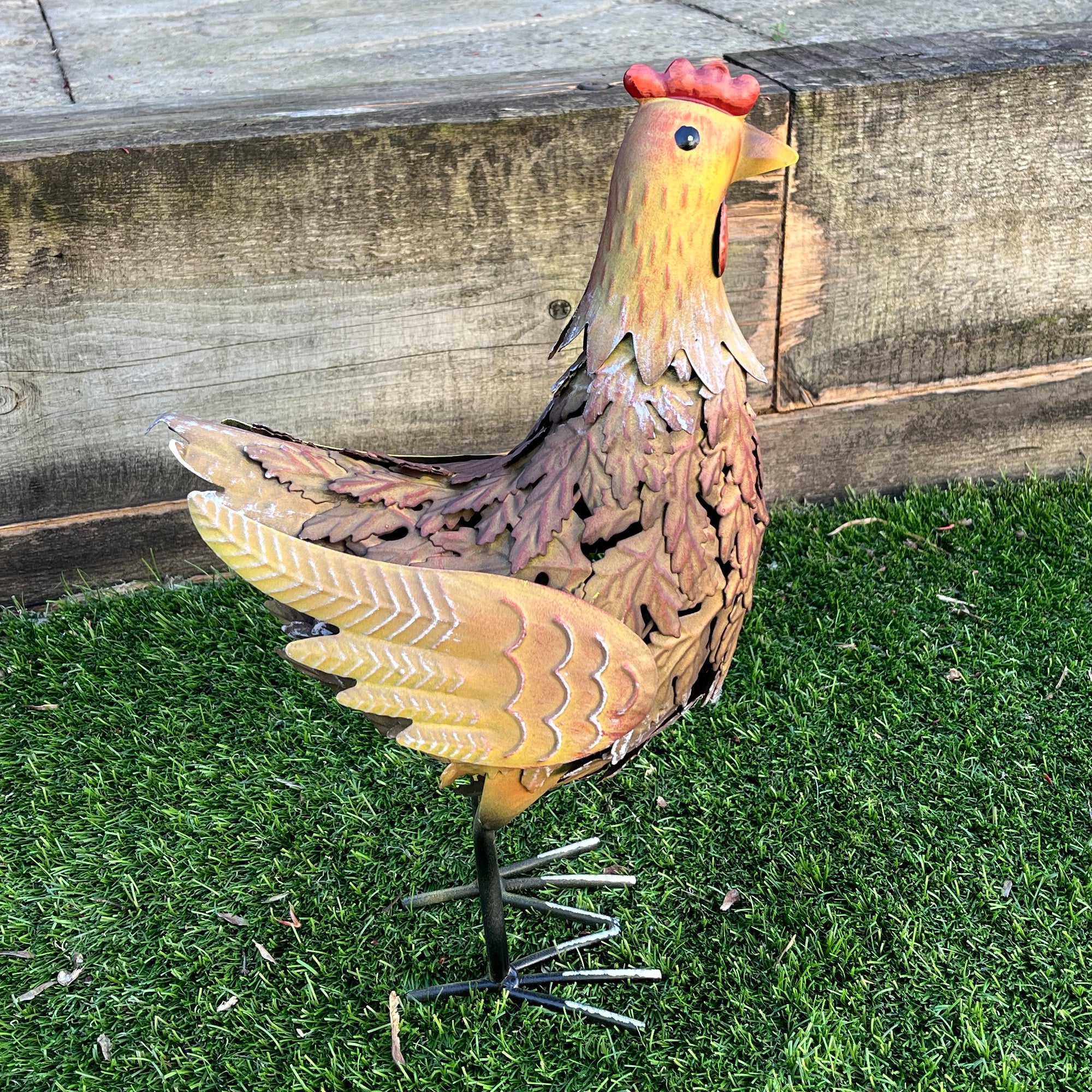 35cm Chicken Metal Garden Ornament