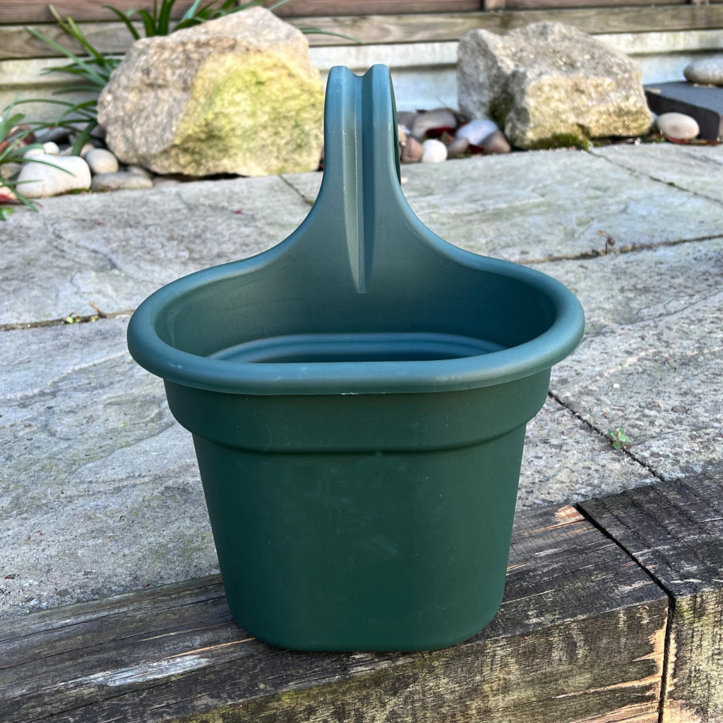 3 x Green Fence / Balcony Hanging Plant Pots – Plastic