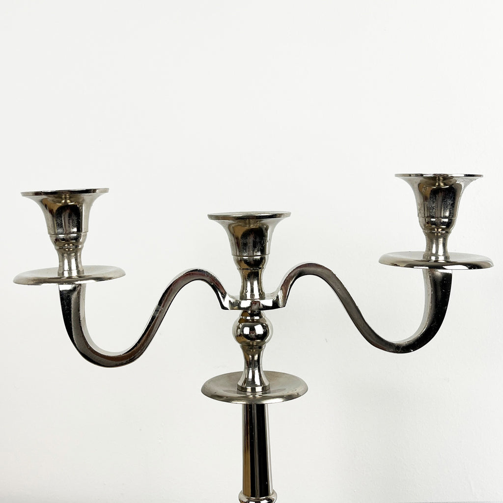 32.5cm Aluminium 3 Arm Candelabra – Imperfect Finish