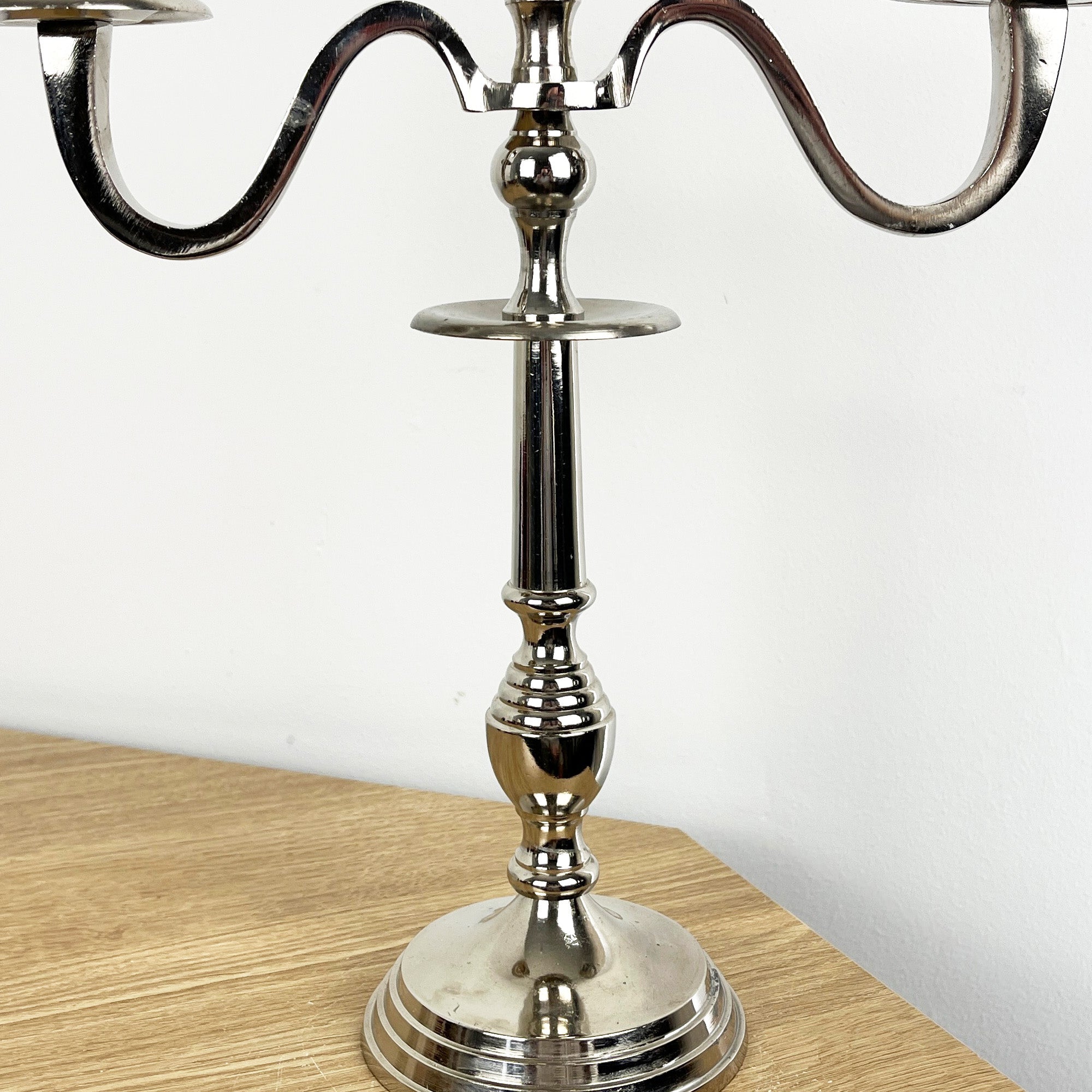 32.5cm Aluminium 3 Arm Candelabra – Imperfect Finish