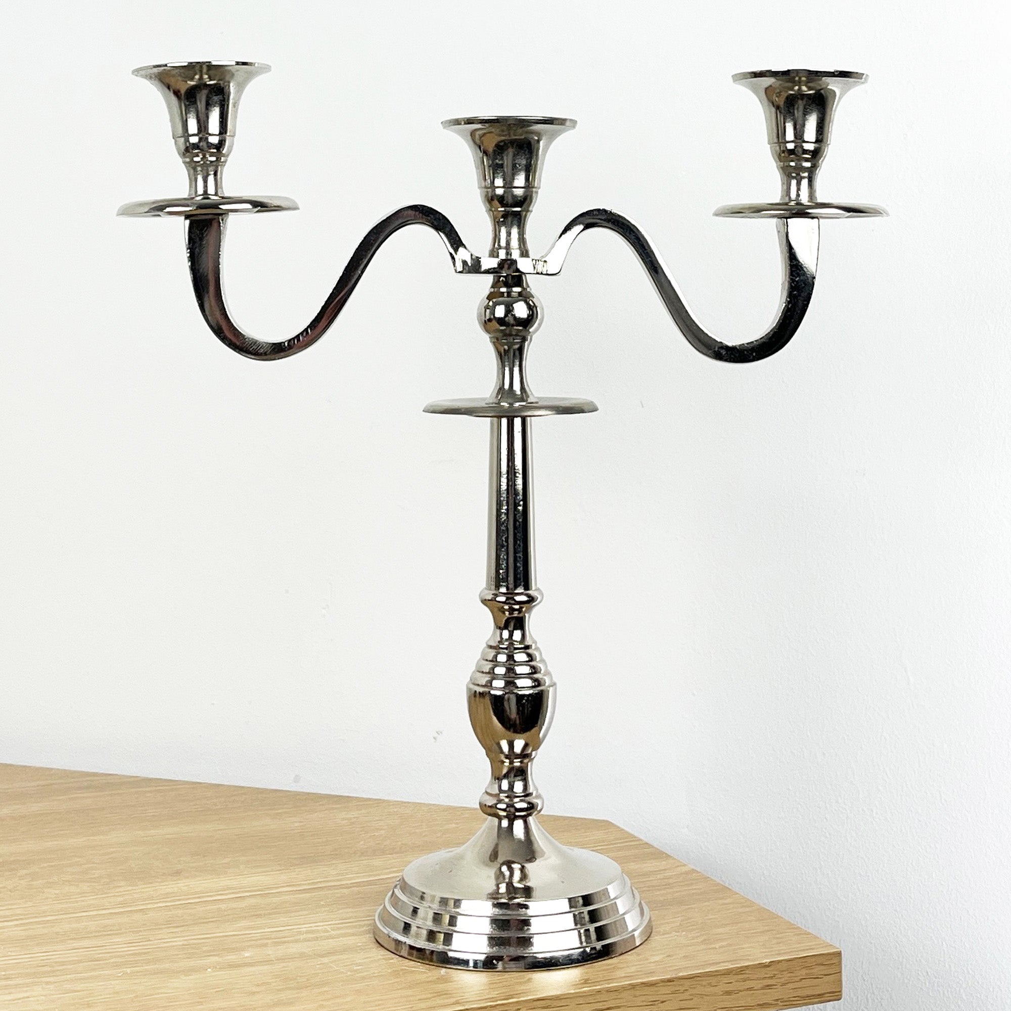 32.5cm Aluminium 3 Arm Candelabra – Imperfect Finish