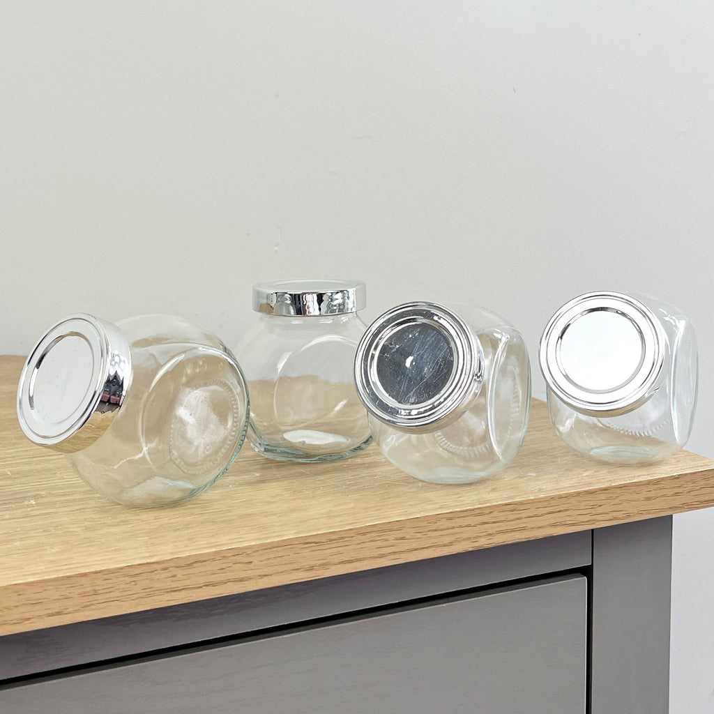 Set of 4 190ml Glass Spice Jars