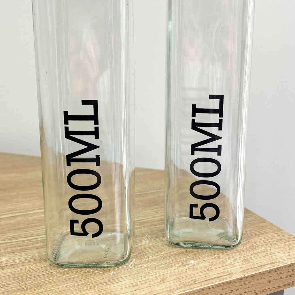 Set of 500ml Oil and Vinegar Bottles - Glass