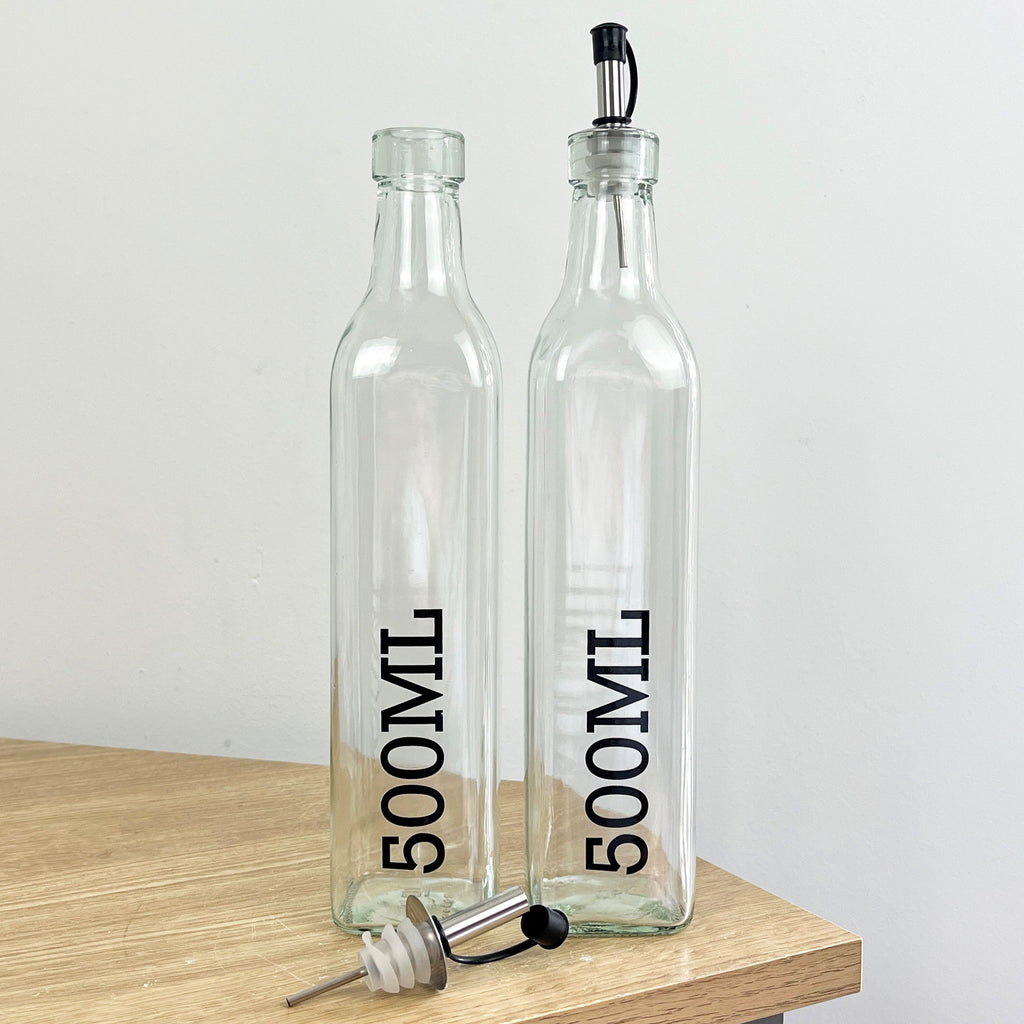 Set of 500ml Oil and Vinegar Bottles - Glass