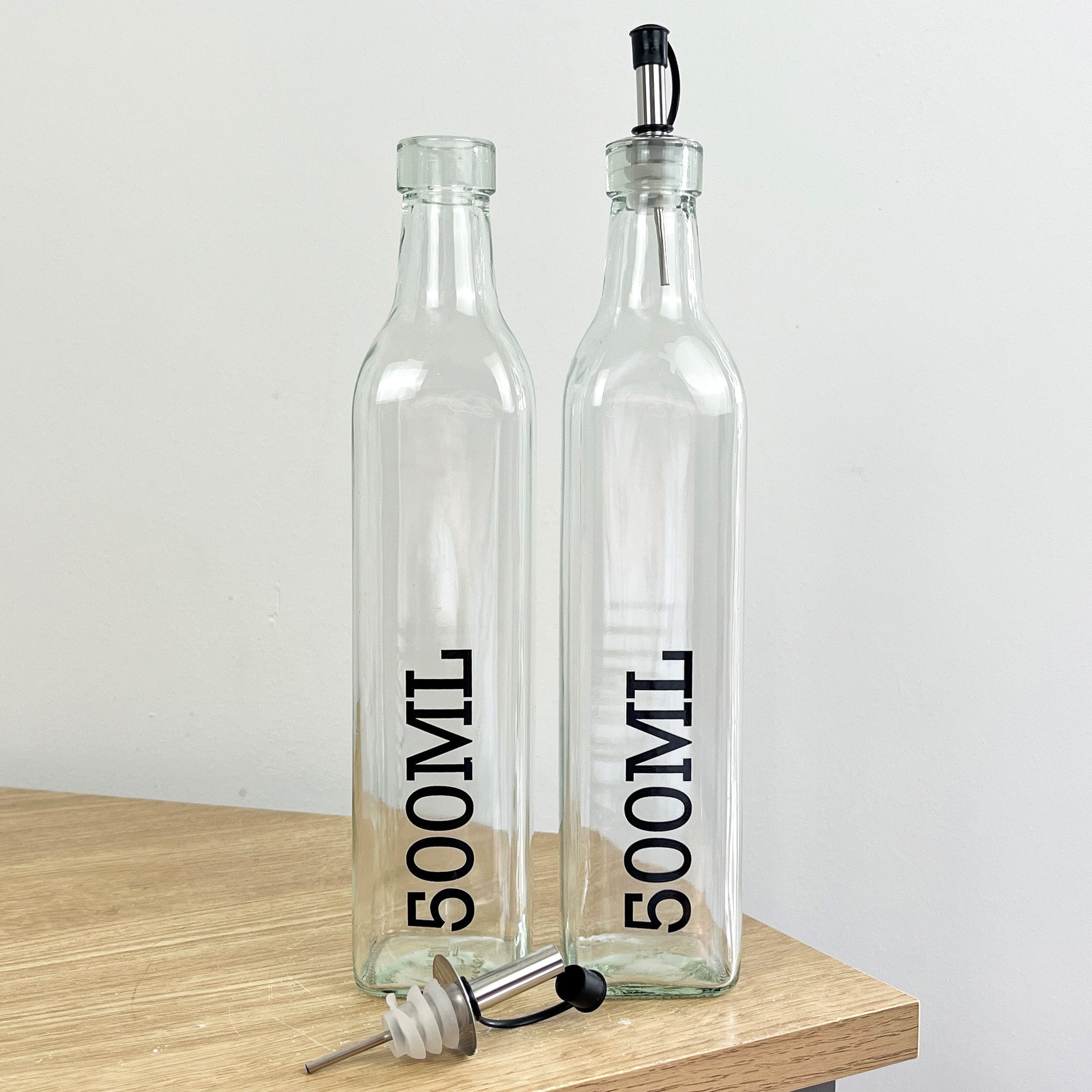 Set of 500ml Oil and Vinegar Bottles - Glass