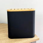 Empty Universal Black Soft Touch Knife Storage Block