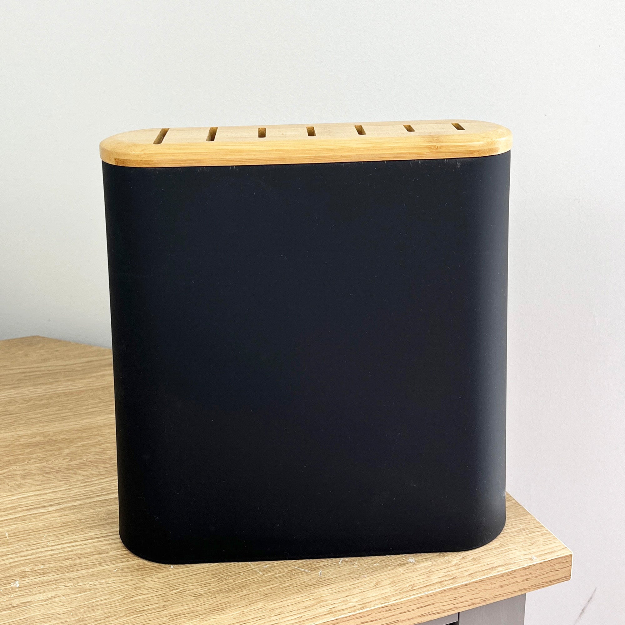 Empty Universal Black Soft Touch Knife Storage Block