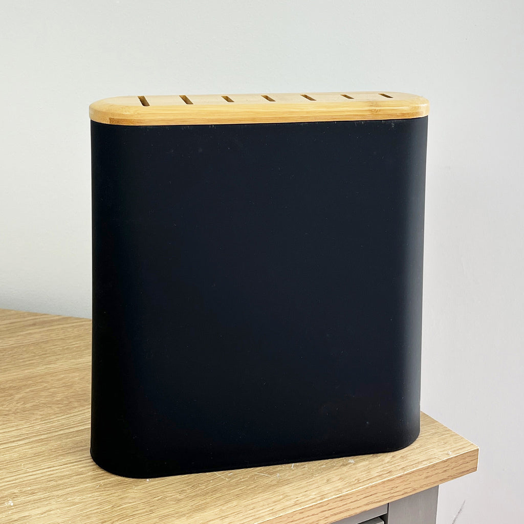 Empty Universal Black Soft Touch Knife Storage Block