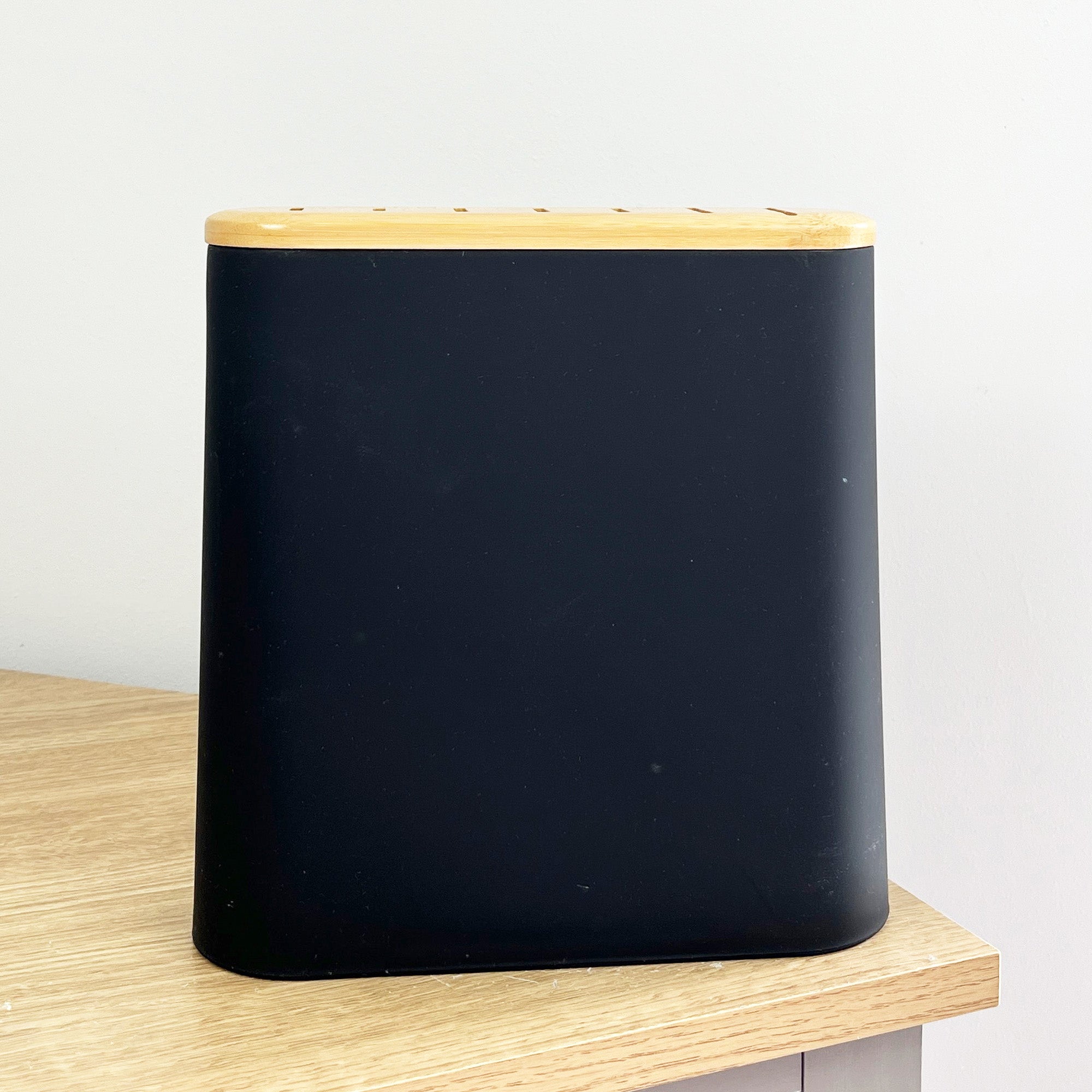 Empty Universal Black Soft Touch Knife Storage Block