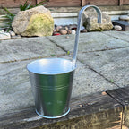 2 x Silver Fence / Balcony Hanging Plant Pots – Galvanised Zinc Metal