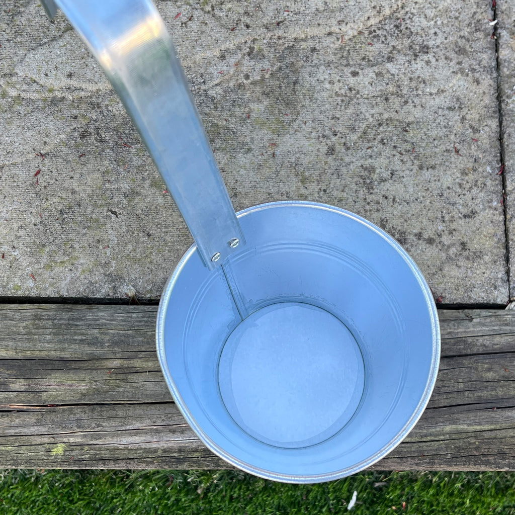 2 x Silver Fence / Balcony Hanging Plant Pots – Galvanised Zinc Metal