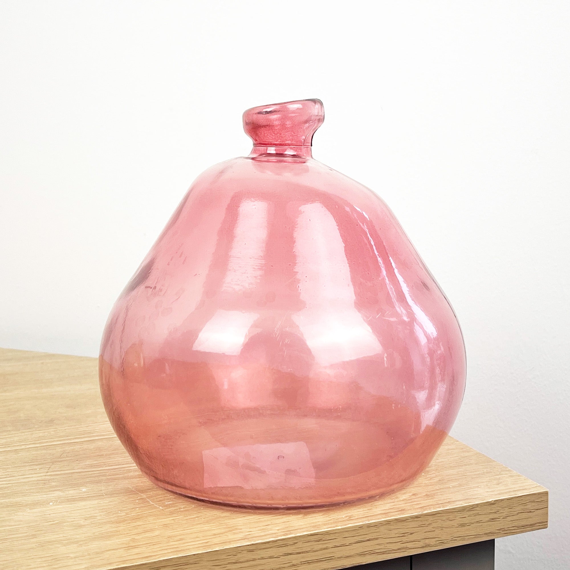 18cm Quirky Recycled Glass Vase - Pink