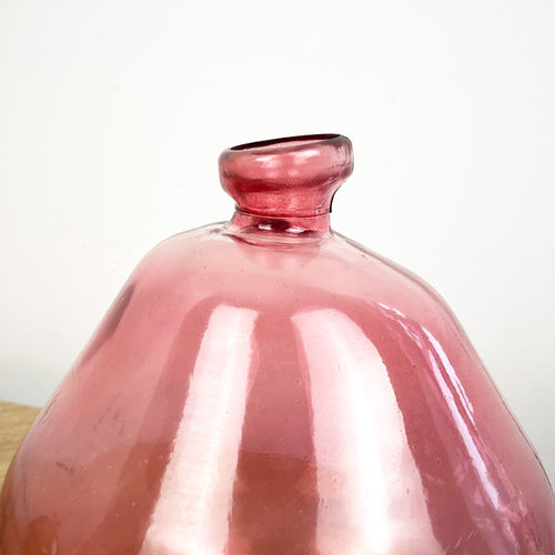 18cm Quirky Recycled Glass Vase - Pink