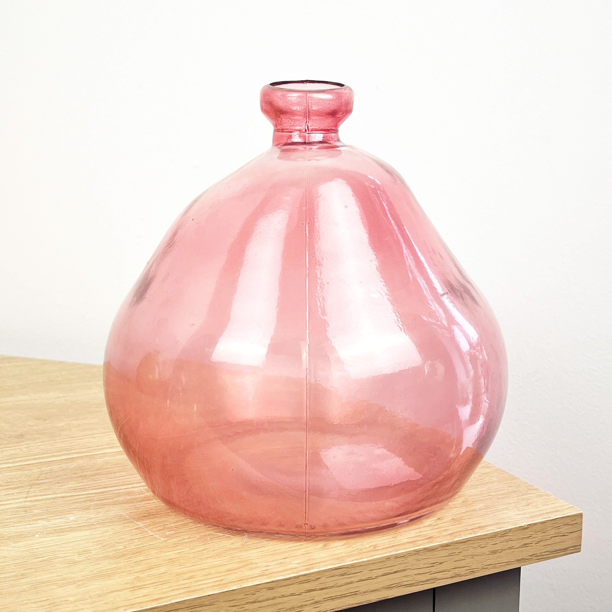 18cm Quirky Recycled Glass Vase - Pink