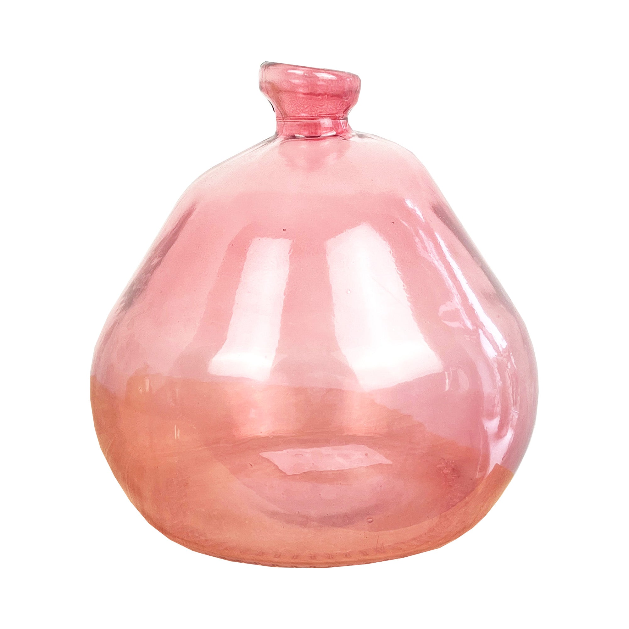 18cm Quirky Recycled Glass Vase - Pink