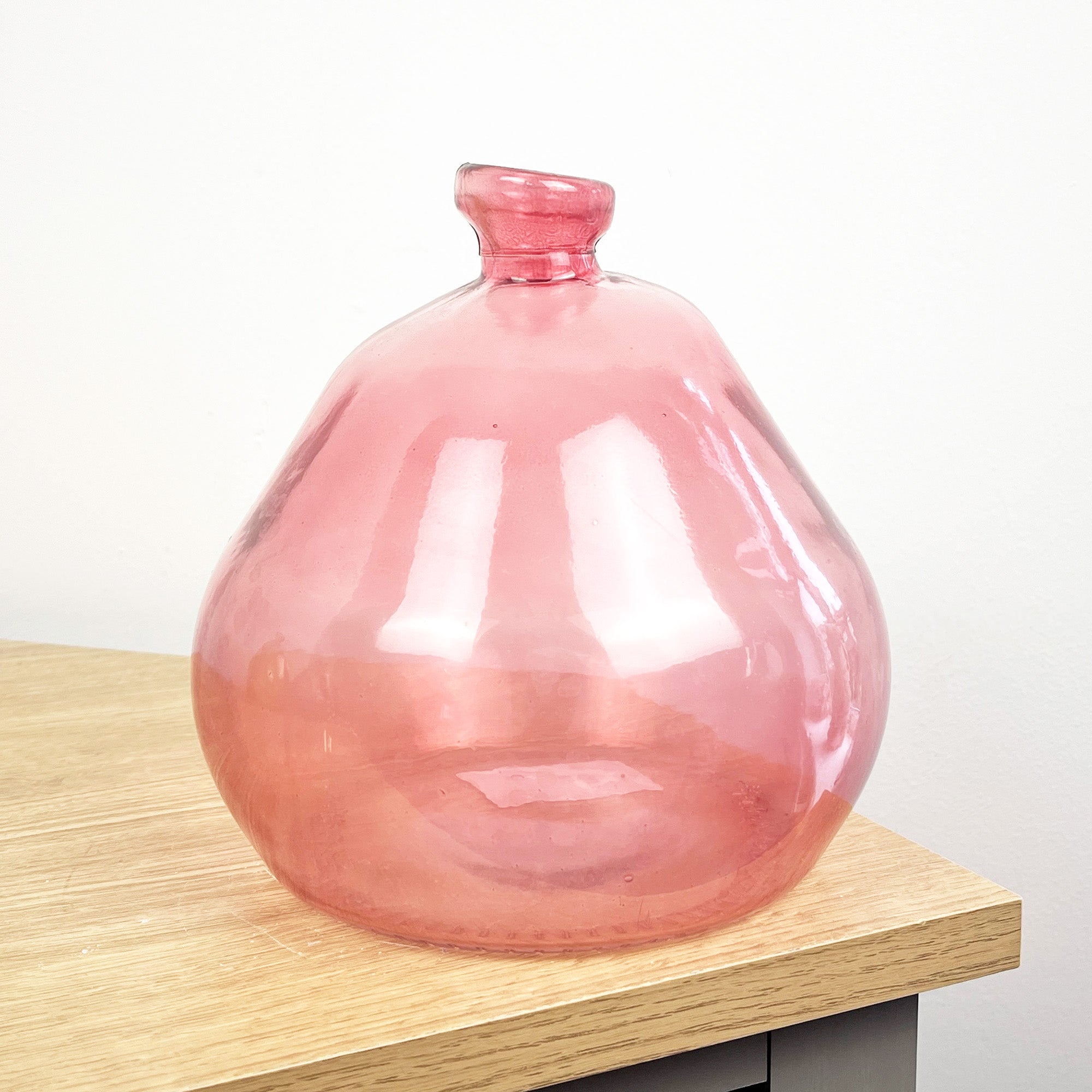 18cm Quirky Recycled Glass Vase - Pink