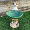 29.5cm Meerkat Holding a Leaf Garden Ornament / Statue - Resin
