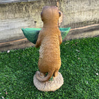 29.5cm Meerkat Holding a Leaf Garden Ornament / Statue - Resin