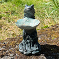 18.5cm Small Frog Holding a Leaf Garden Ornament - Resin
